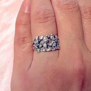 Disney Ring Vintage Silver 925 SIZE 5.5 Mickey Minnie Donald Duck  & Pluto